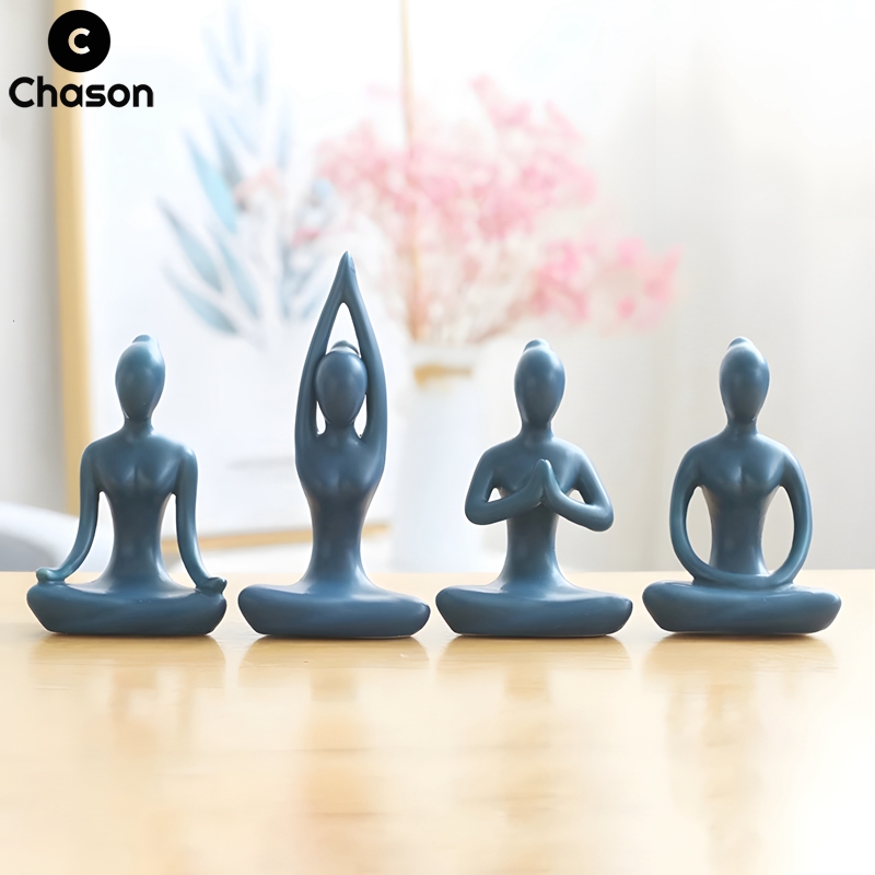 Home Gym Zen - Blauw Zen Abstract Yoga Poses Meisjes