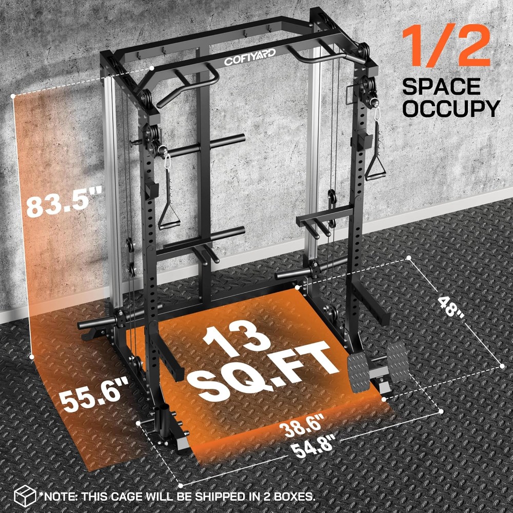 Home Gym Pulley System - Multifunctionele Squat Power Cage Rack met