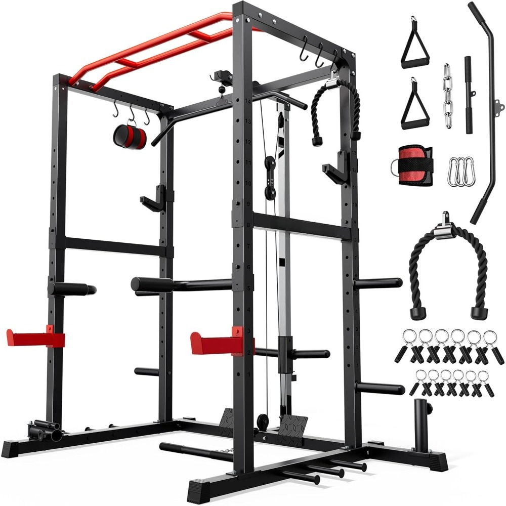 Home Gym Pulley System - Multifunctionele Power Cage Squat Rack met