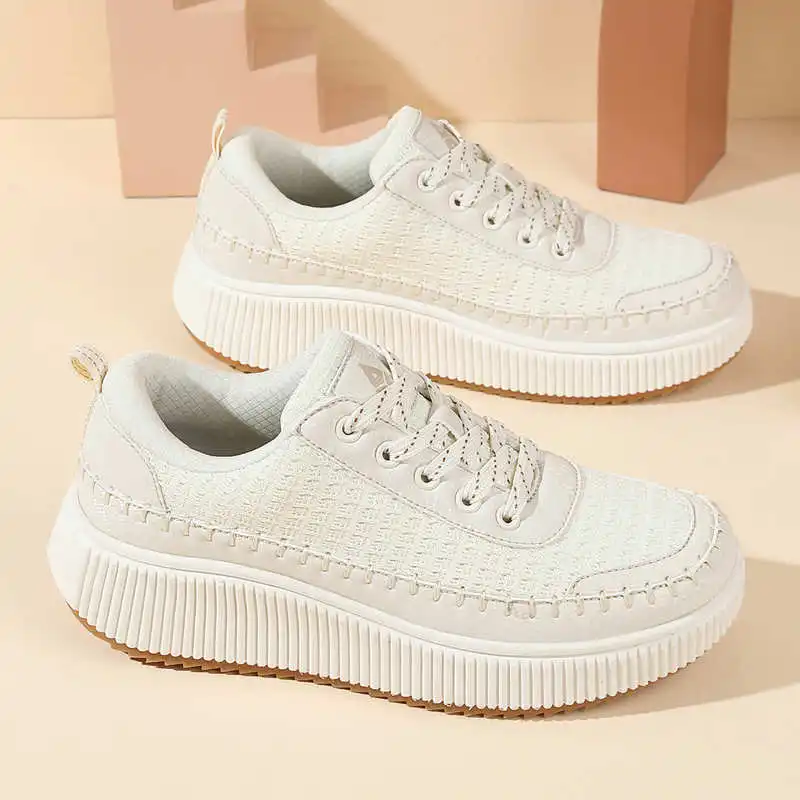 Home Gym Old School - Bruine schoenen Dames Flats Herfstlaarzen Sneakers