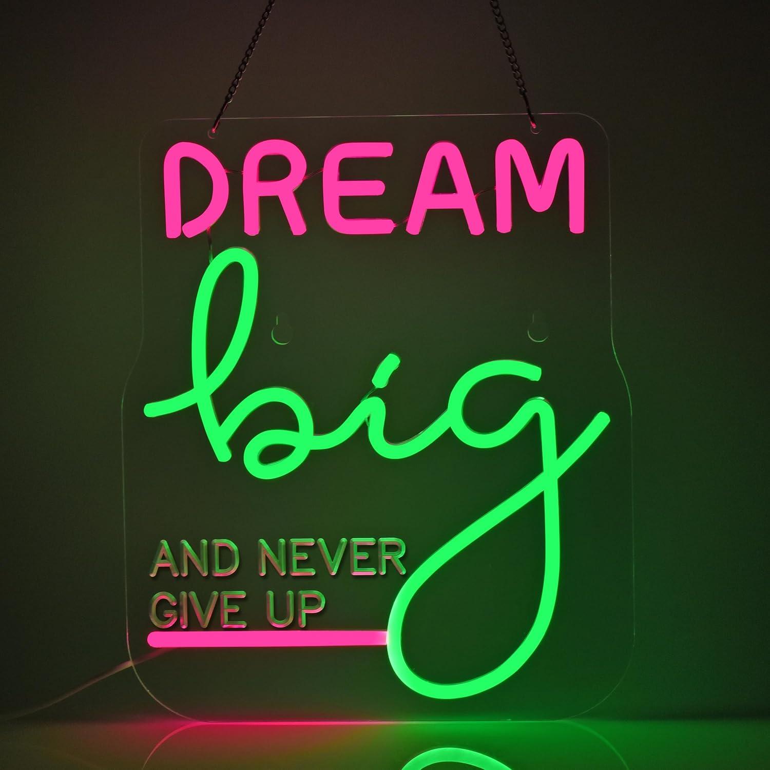 Home Gym Neon Sign - Dream Big Neon Sign Motivatie USB
