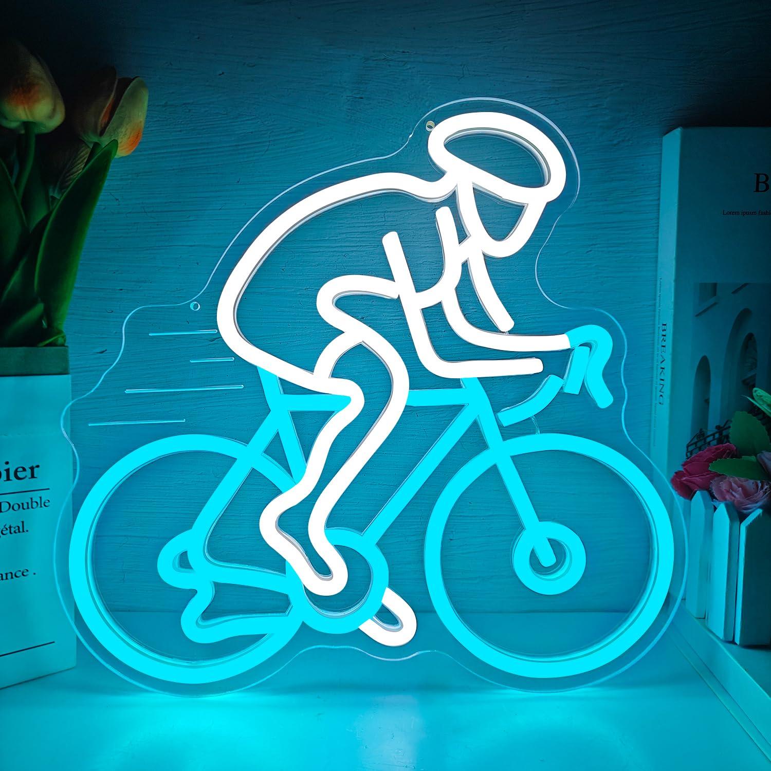 Home Gym Neon Sign - Fietsend fietser neonbord dimbare LED wanddecoratie