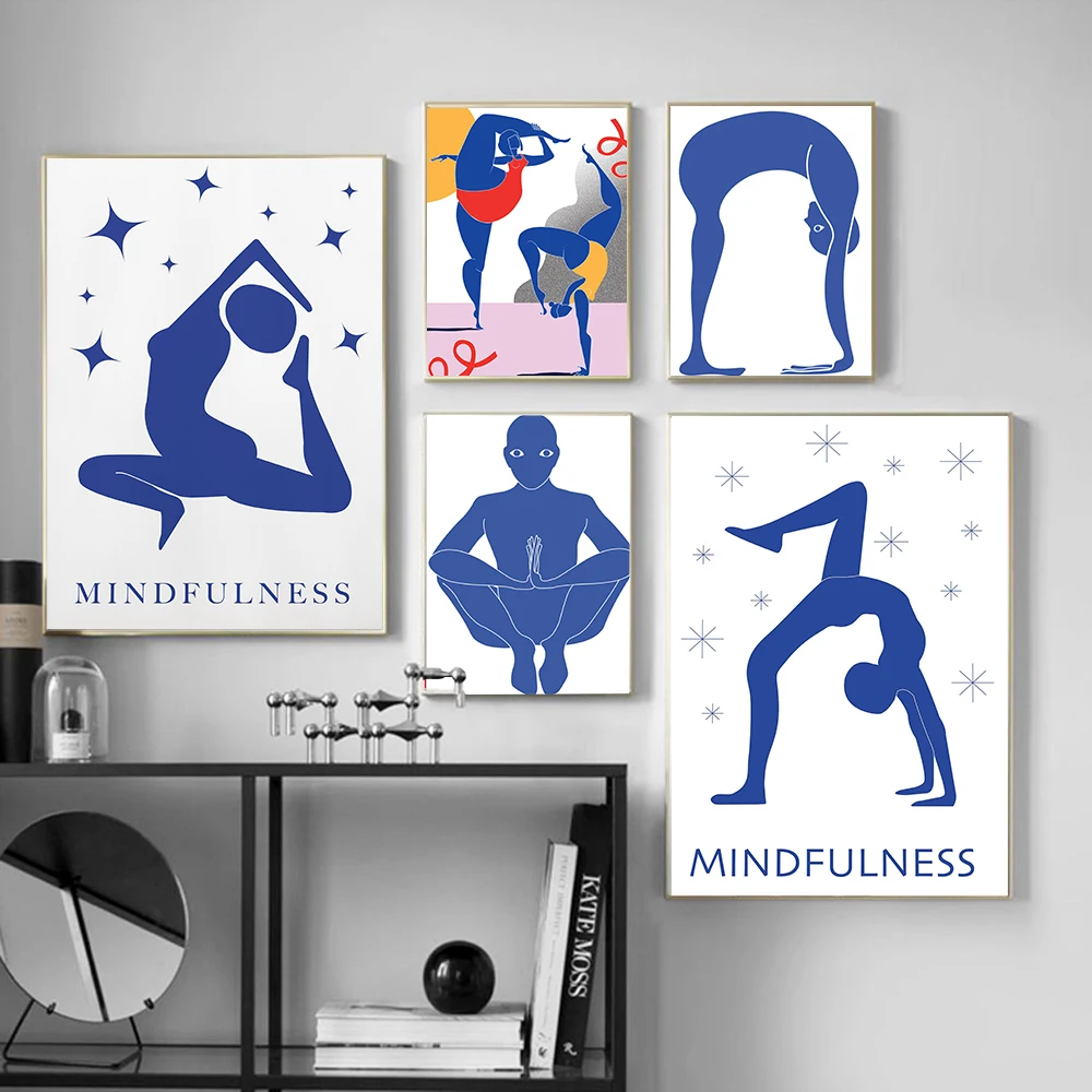 Home Gym Room - Thuisoefening Gym Yoga Pose Abstract Poster