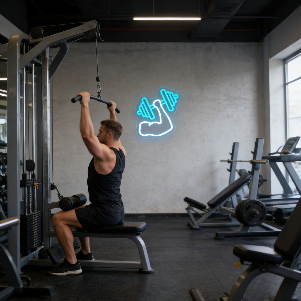 Muscle Arm Dumbbell Neon Sign  - Home Gym Neon Sign recensie en prijs