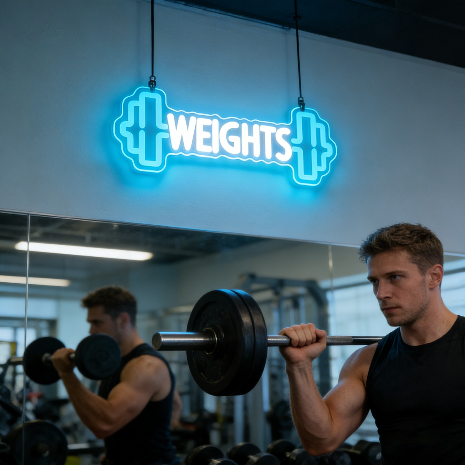 Gewichten Dumbbell Neon Sign L - Home Gym Neon Sign recensie en prijs