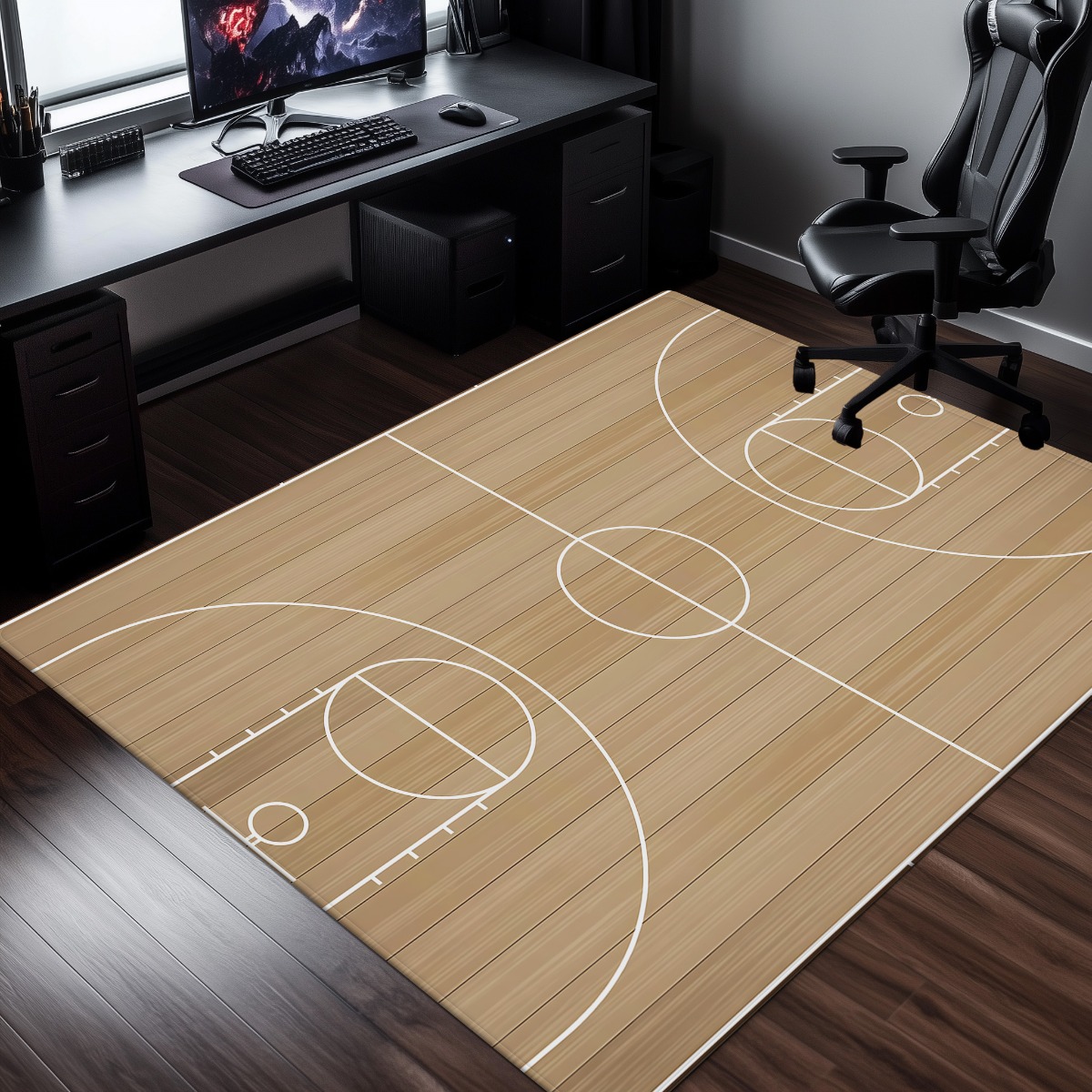 Basketbalveld ontwerp pluche t - Home Gym And Basketball Court recensie en prijs