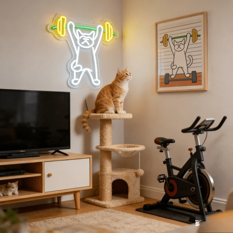 Kat die gewichten optilt Neon  - Home Gym Neon Sign recensie en prijs