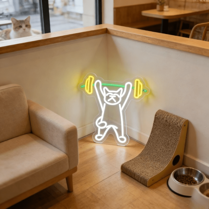 Kat die gewichten optilt Neon  - Home Gym Neon Sign recensie en prijs