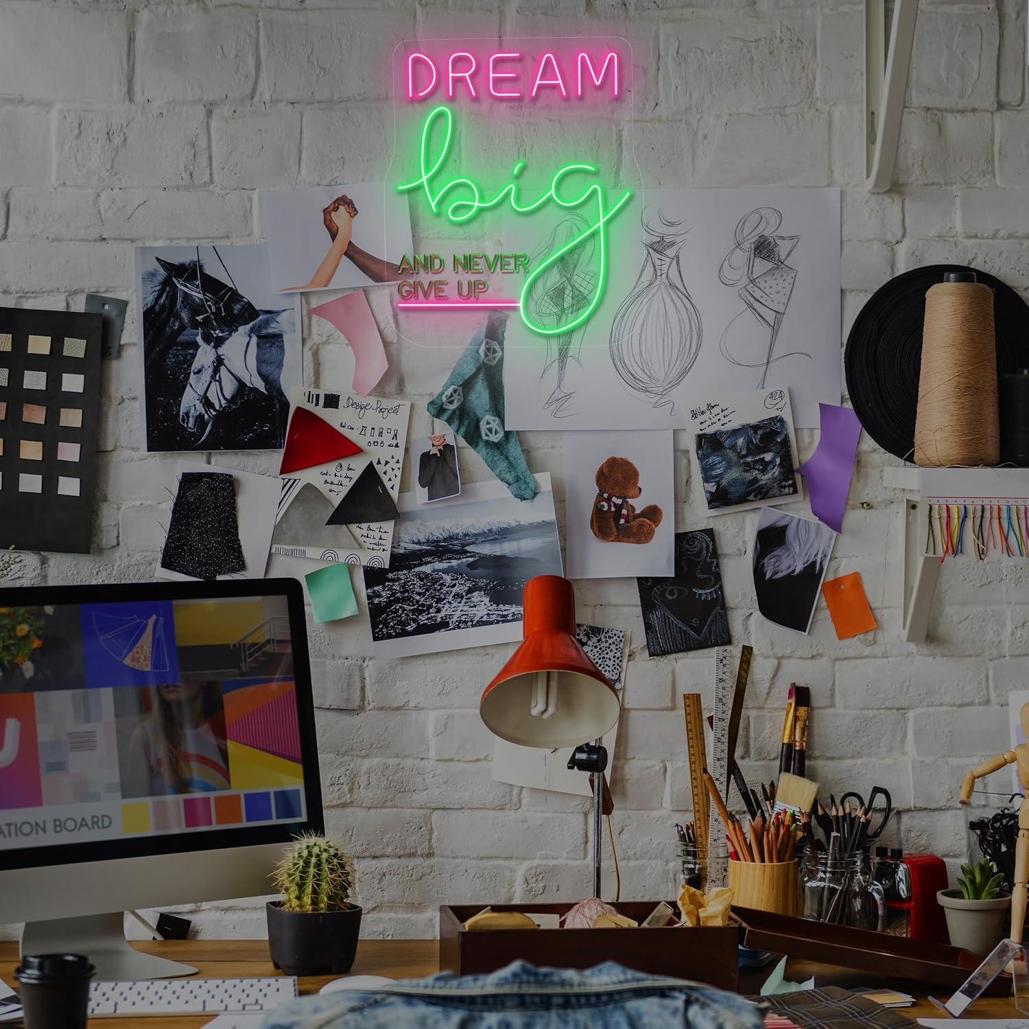 Dream Big Neon Sign Motivatie  - Home Gym Neon Sign recensie en prijs