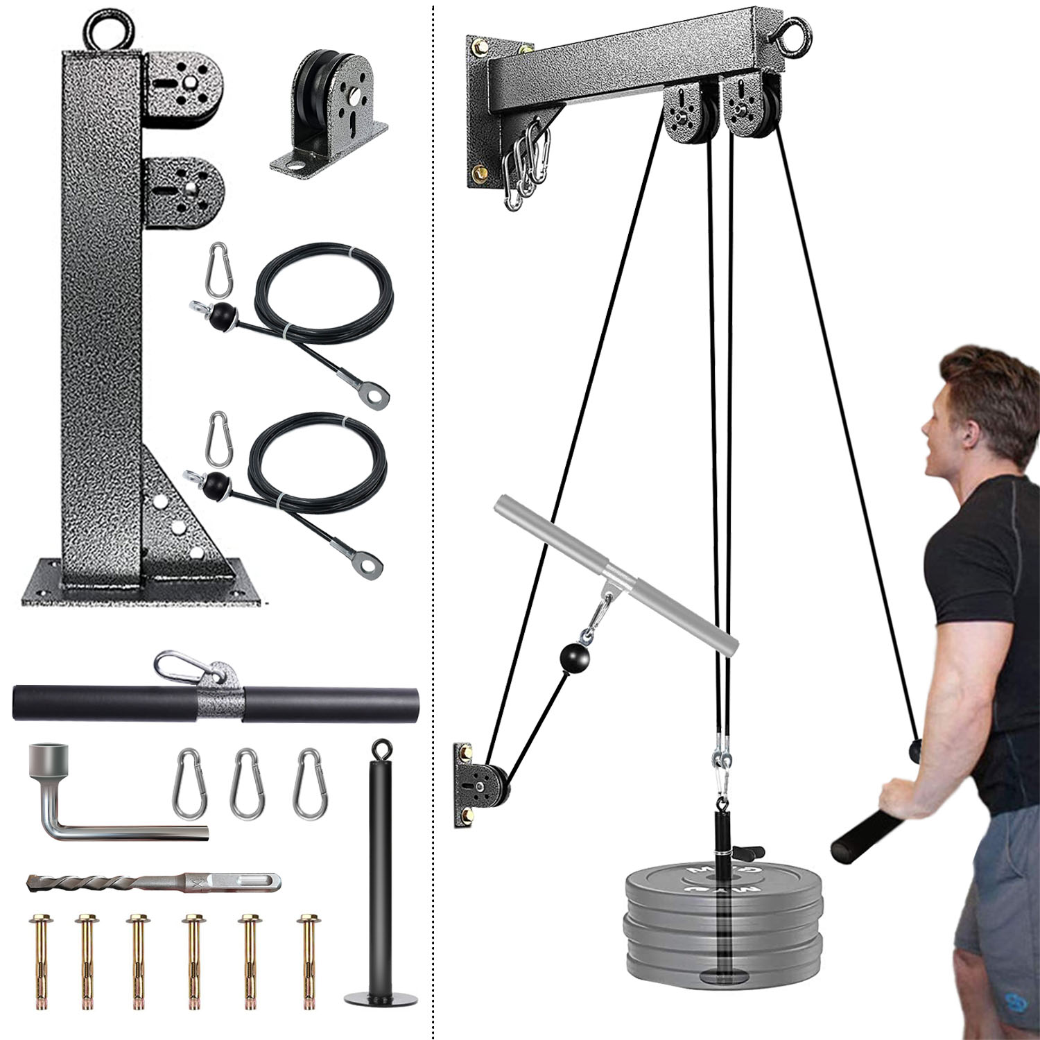 Fitness wandgemonteerd katrols - Home Gym Pulley System recensie en prijs