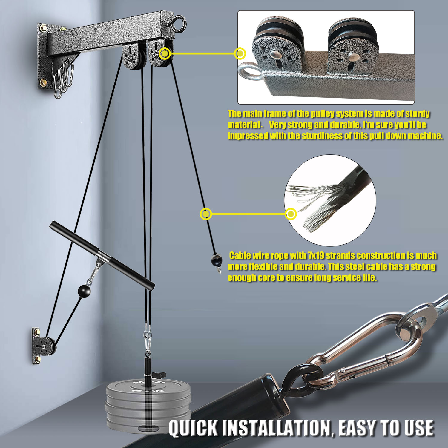 Fitness wandgemonteerd katrols - Home Gym Pulley System recensie en prijs
