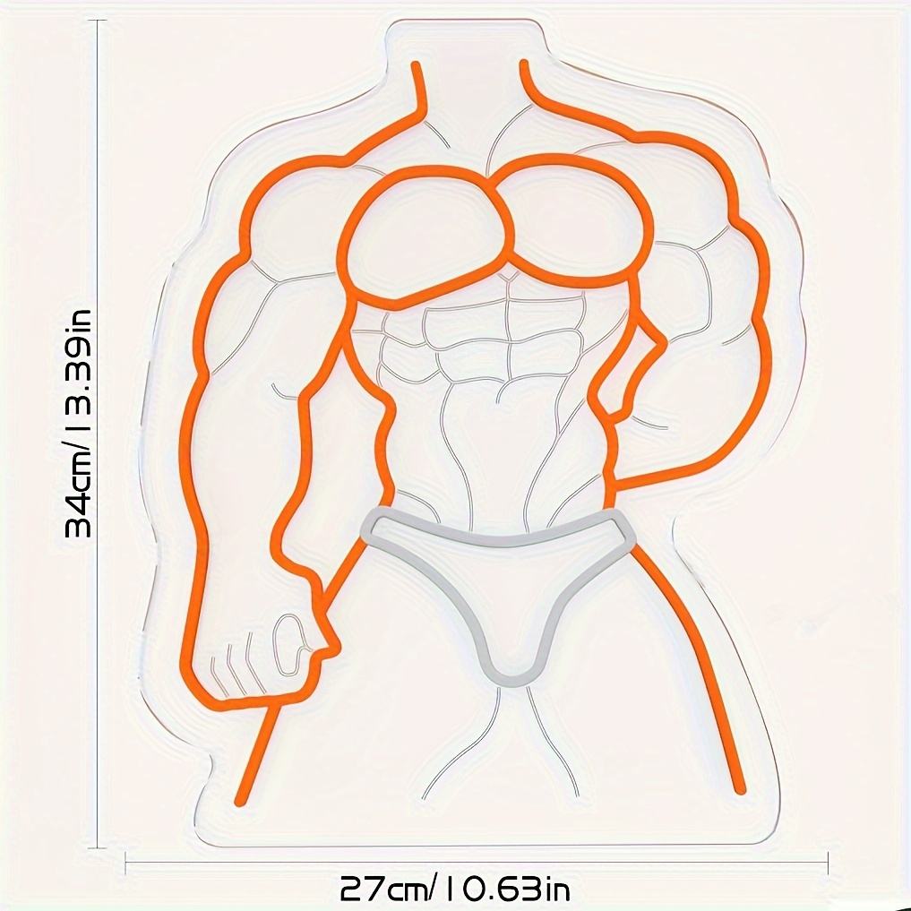 Muscle Man Neon Sign Oranje Wi - Home Gym Neon Sign recensie en prijs