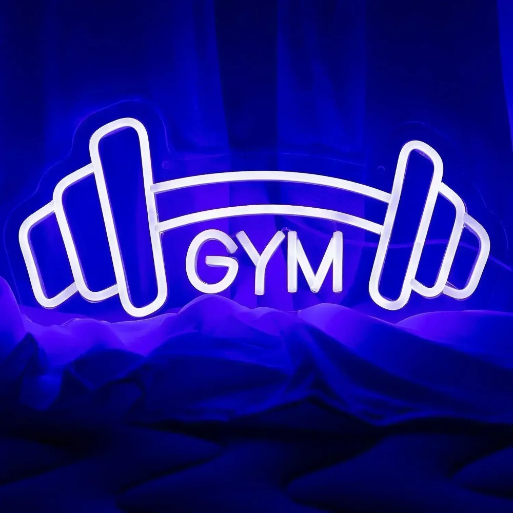 Barbell Gym Neon Sign Blue Dum - Home Gym Neon Sign recensie en prijs