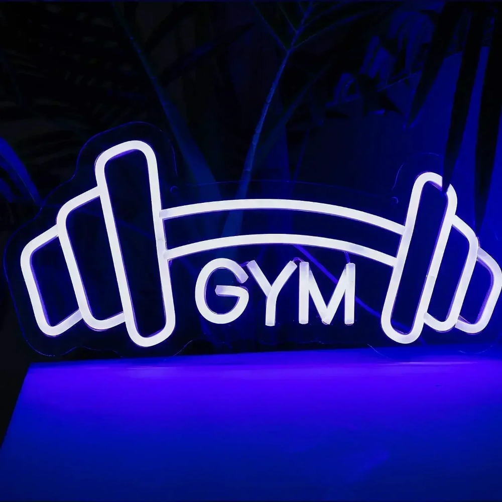 Barbell Gym Neon Sign Blue Dum - Home Gym Neon Sign recensie en prijs