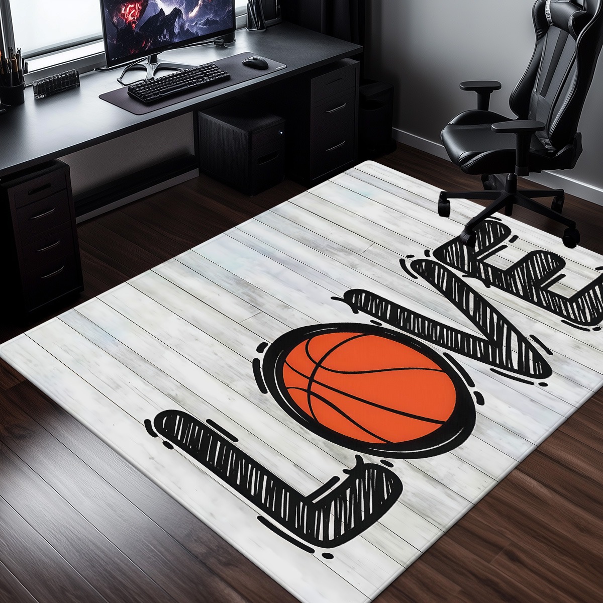 Basketbalveld houten textuurta - Home Gym And Basketball Court recensie en prijs
