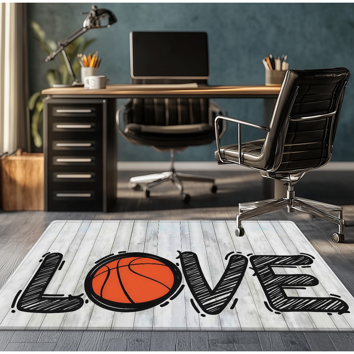 Basketbalveld houten textuurta - Home Gym And Basketball Court recensie en prijs