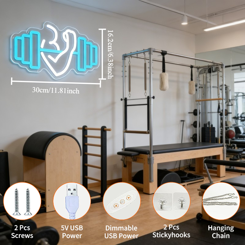 Biceps Dumbbell Neon Sign LED  - Home Gym Neon Sign recensie en prijs