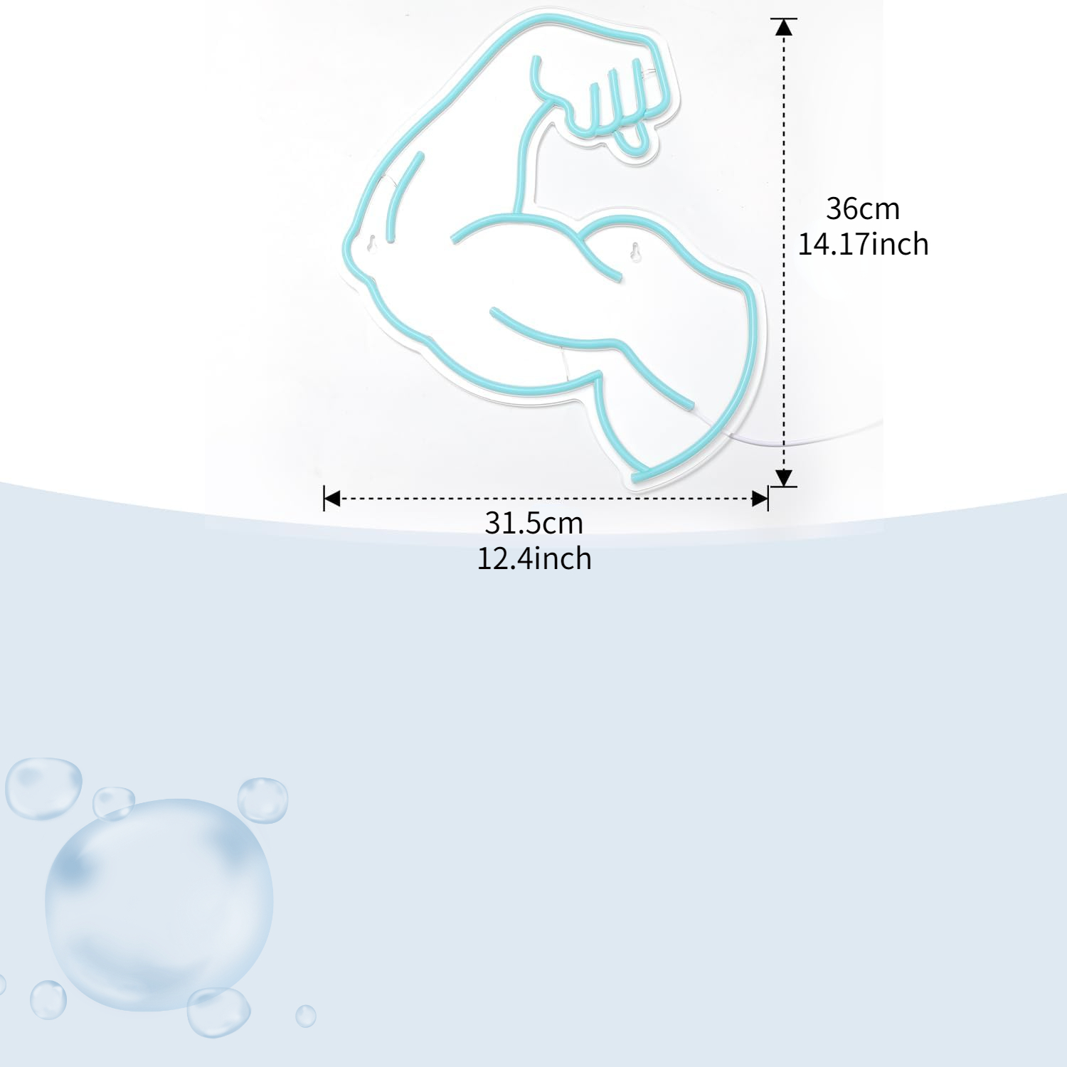 Muscle Arm Neon Sign Blue Glow - Home Gym Neon Sign recensie en prijs